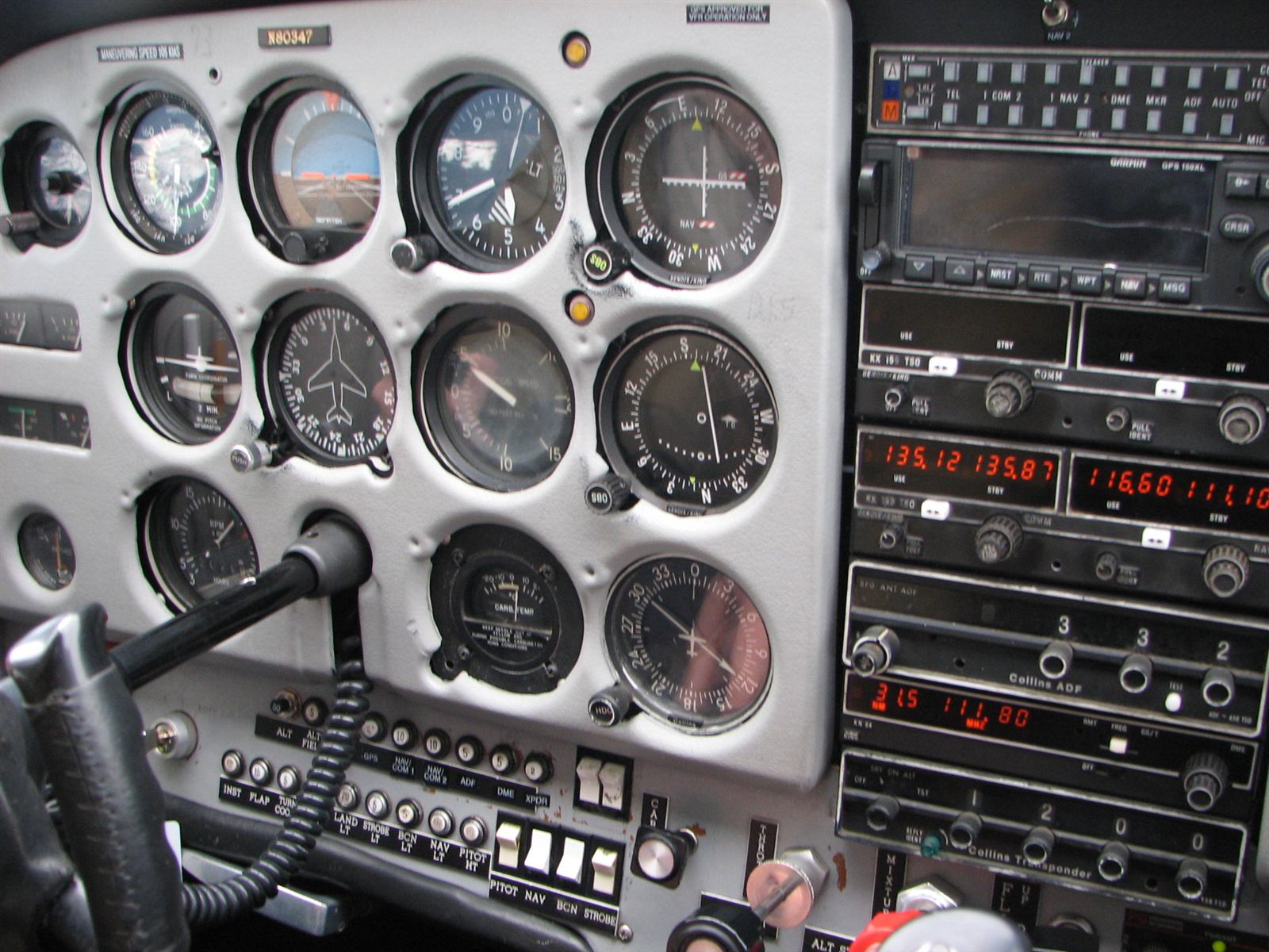 The instrument panel of a light training aircraft, the environment where mild hypoxia quietly erodes a pilot's judgement