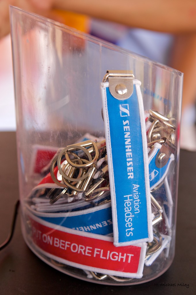 An aviation headset used for radio communication in the cockpit