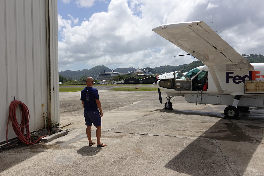 General-aviation aircraft parked on an airport apron